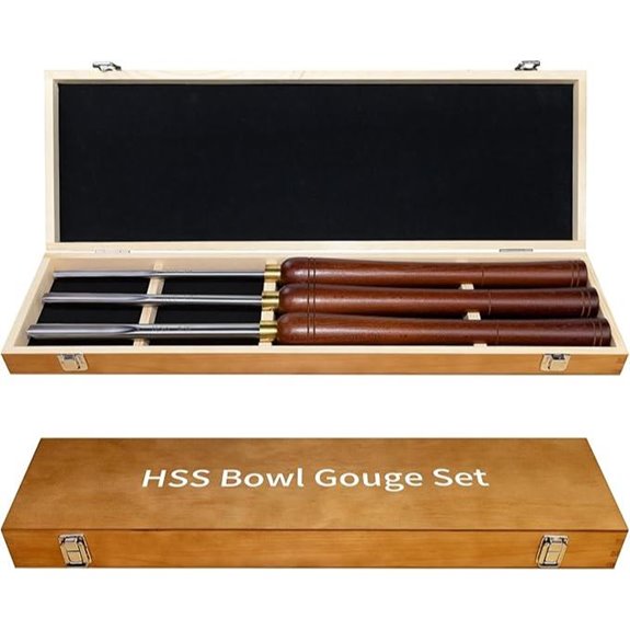 HSS Bowl Gouge Set with Wooden Storage Box