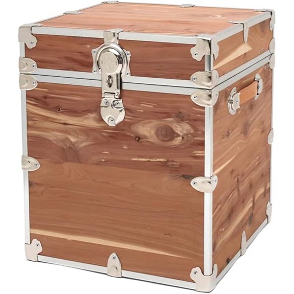 wooden cedar storage bench