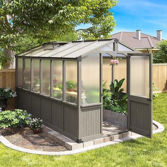 Aoxun 6x12 ft Wooden Greenhouse with Vent