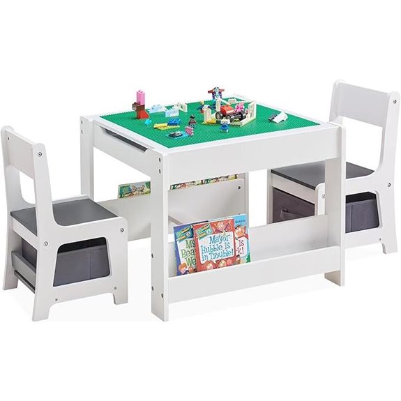 Kids Wooden 4-in-1 Activity Table with Storage