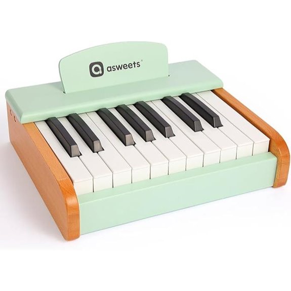 Asweets 18-Key Wooden Piano Keyboard for Kids