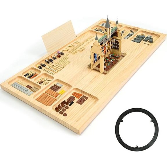 WOOD CITY Lego Building Baseplate Table with Storage