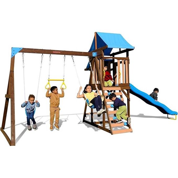 Sportspower Rosemont Wooden Swing Set with Slide