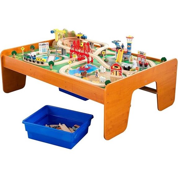 KidKraft Wooden Train Set with Table and Accessories