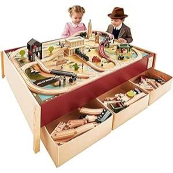 Tiny Land Wooden Train Table & Set for Kids