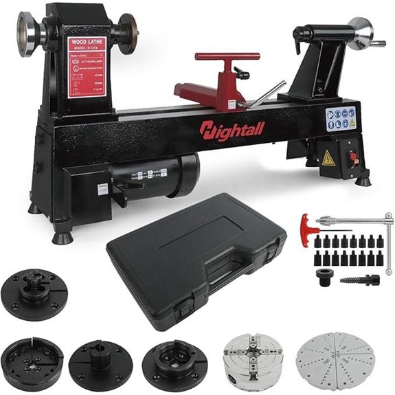 woodworking lathe with adjustable speeds