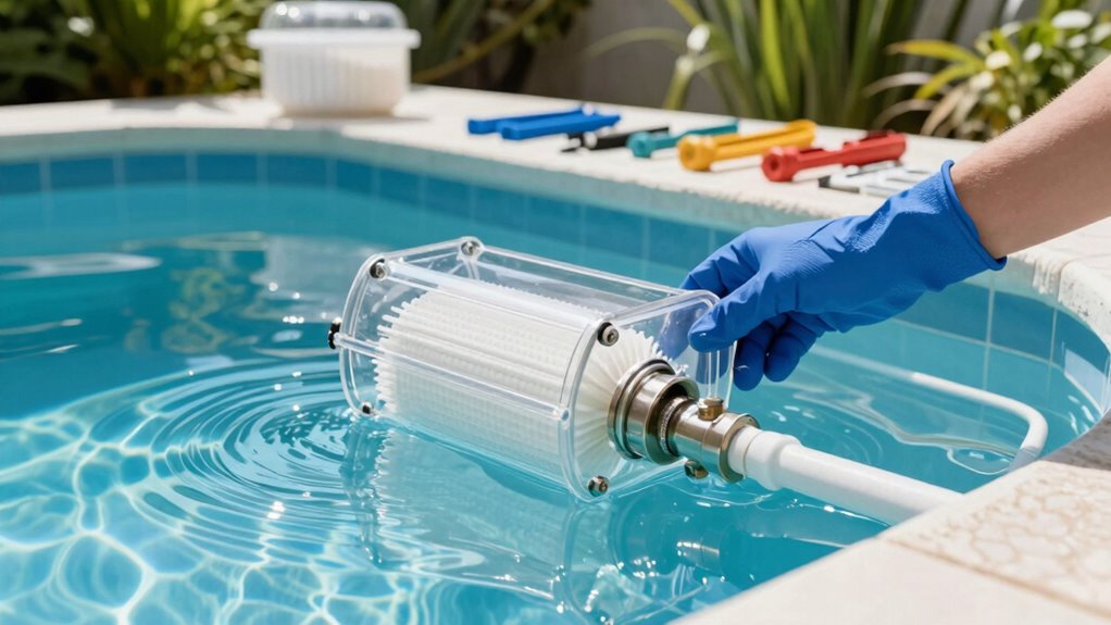 inspect and clean pool parts