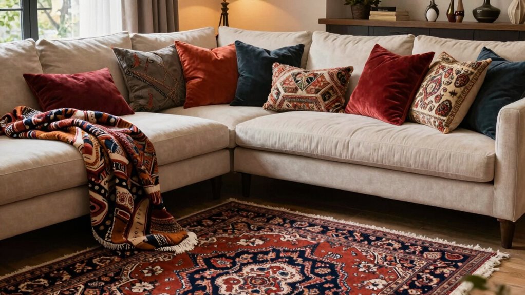 layered cozy textile accents