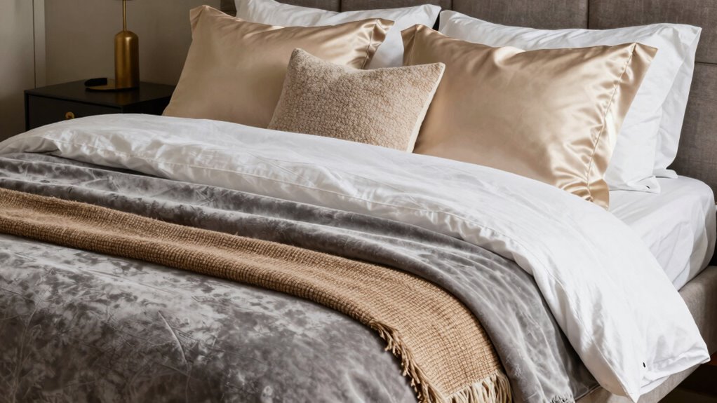 layered textured bedding choices