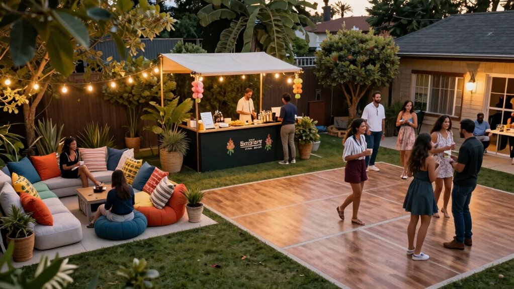 organized multi zone event layout