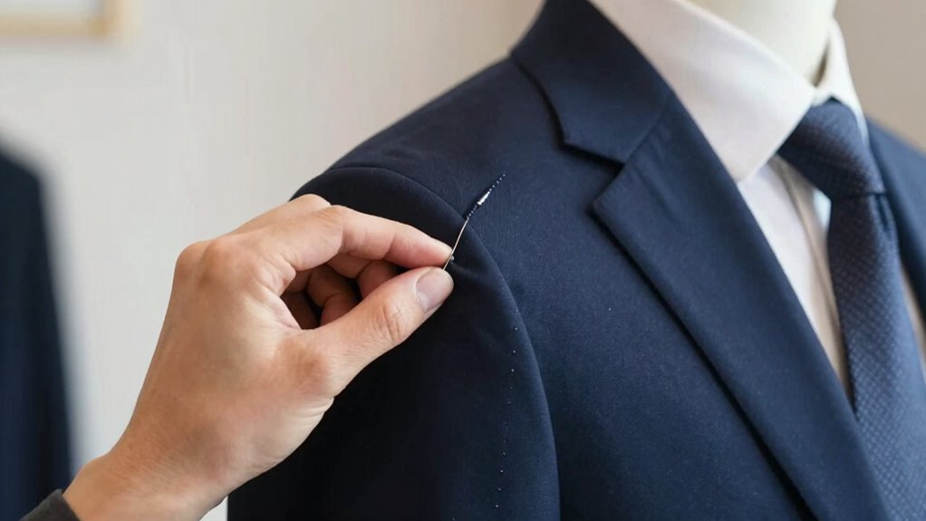 perfectly fitted suit shoulders