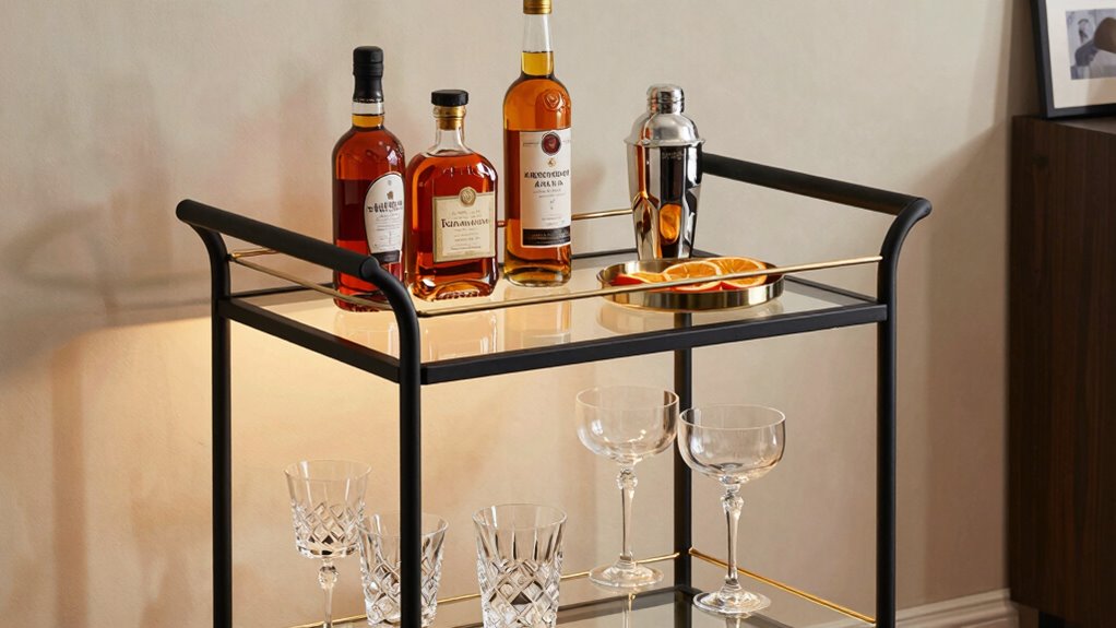 select stylish space saving bar cart
