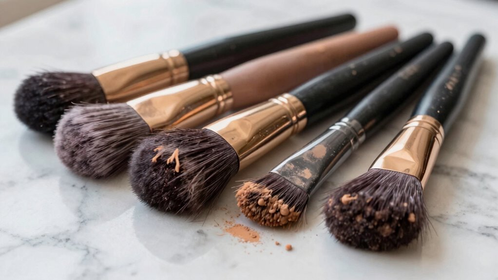 signs of dirty makeup brushes