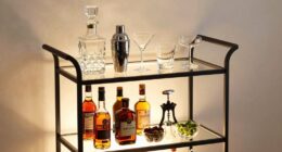stylish bar cart arrangement