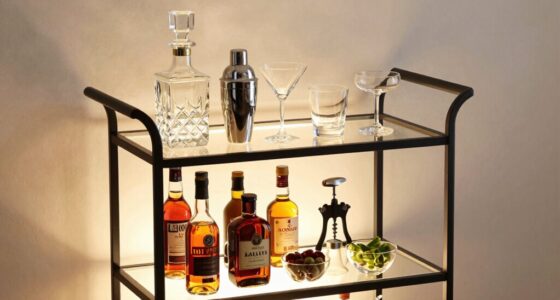 stylish bar cart arrangement