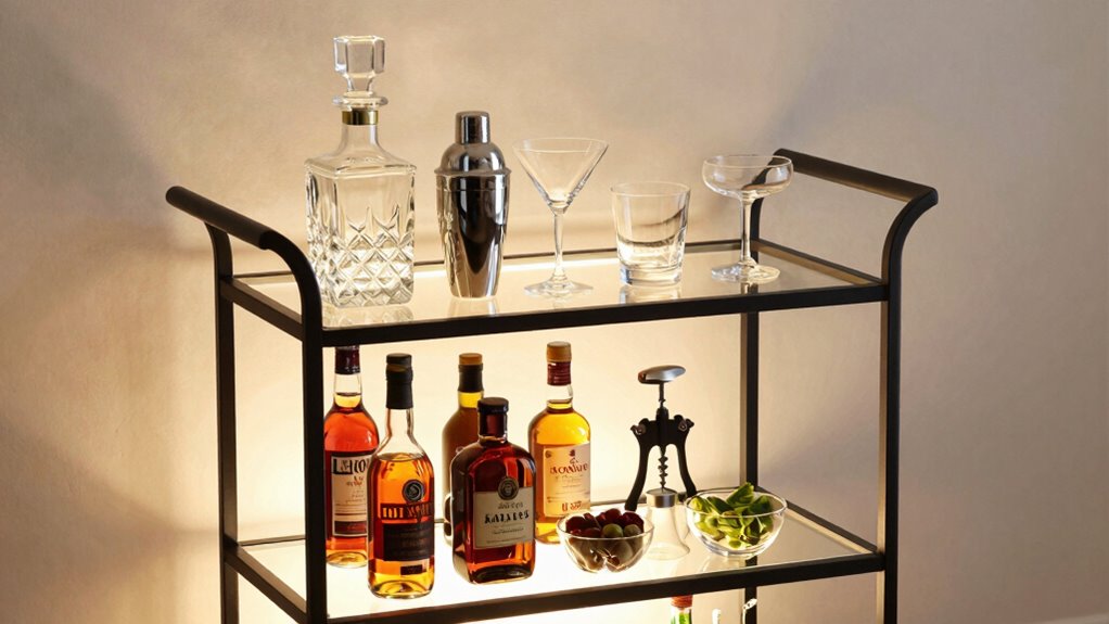 stylish bar cart arrangement