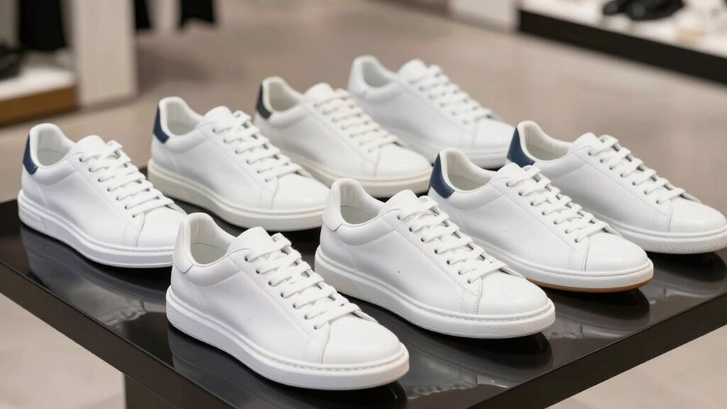 top white leather sneakers