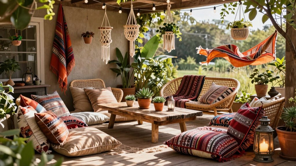 boho outdoor lounge design