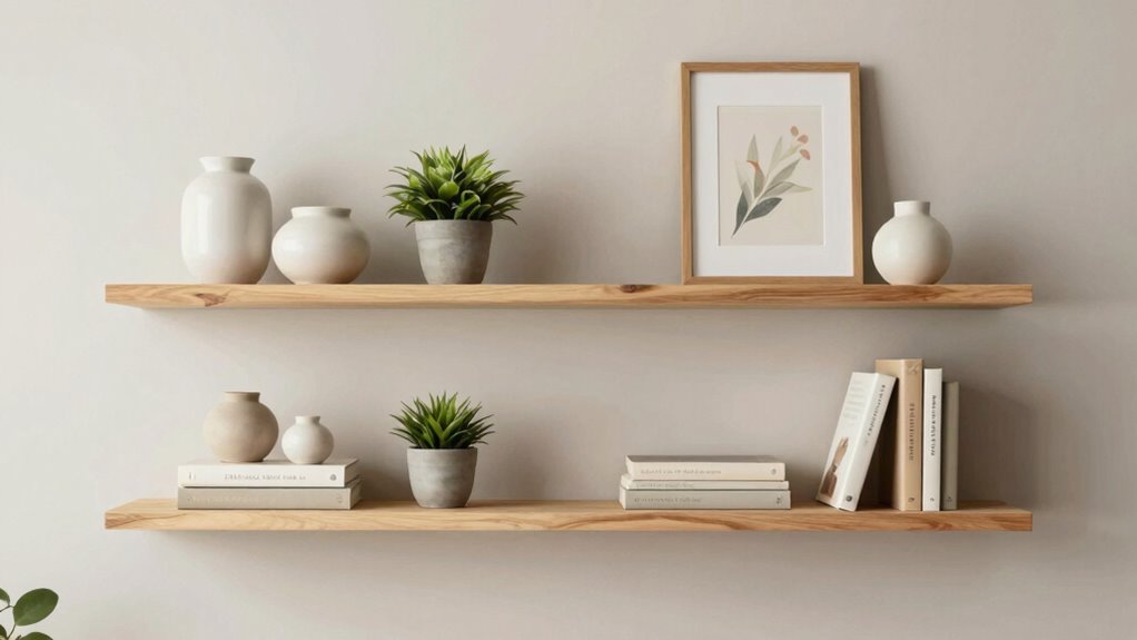 curated balanced shelf display