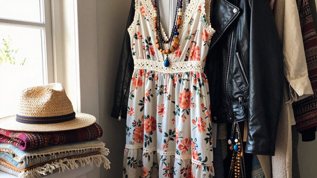 eclectic vintage modern jewelry layering