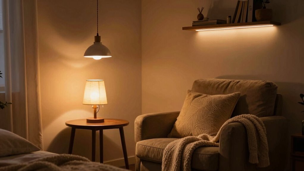 layered cozy lighting design