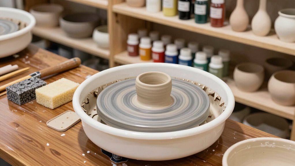 organized dedicated pottery workspace
