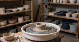 professional pottery studio setup