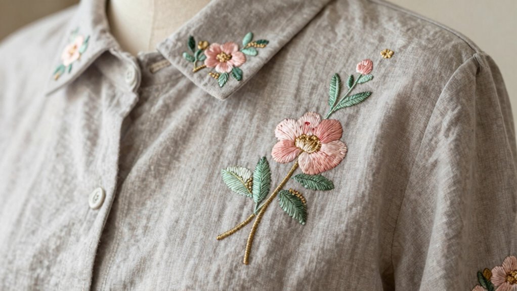 subtle sophisticated embroidery styling
