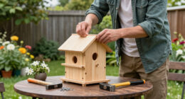Built a place for his bird to flee again!