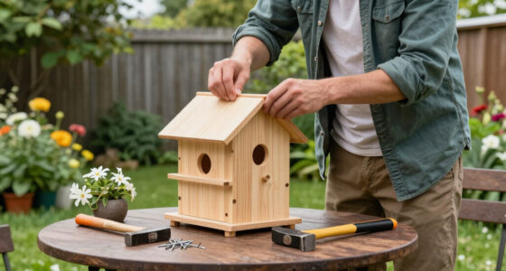 Built a place for his bird to flee again!