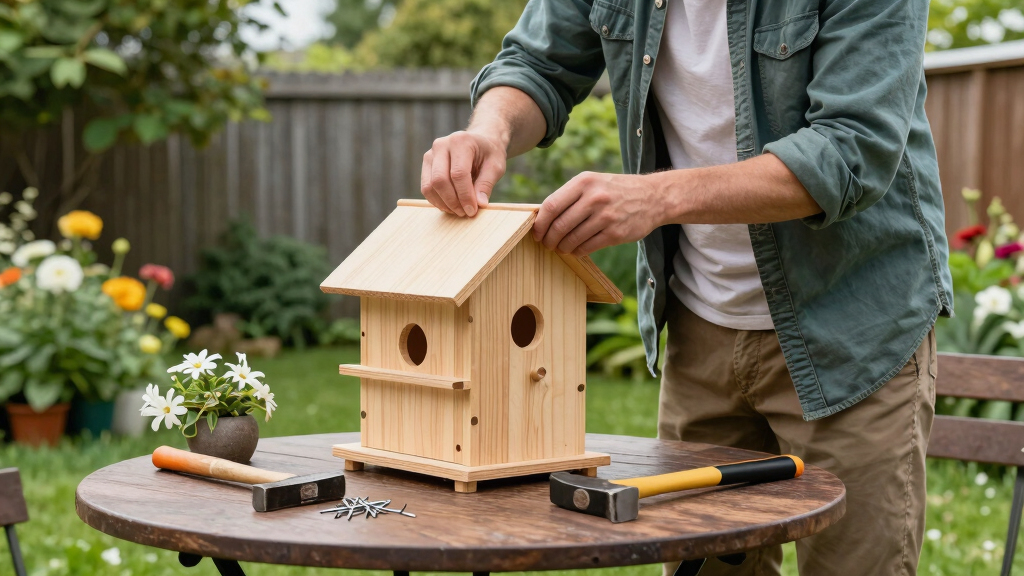 Built a place for his bird to flee again!