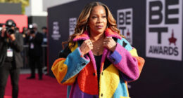 Queen Latifah Bundles Up in a Bold, Oversized Coat on the 2026 BET Awards Red Carpet